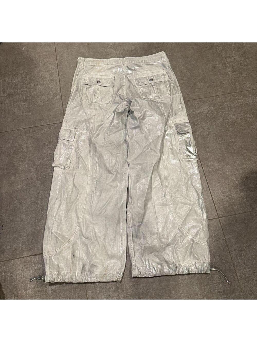 Revice Denim Silver Metallic Cargo Pants - Picture 4 of 5